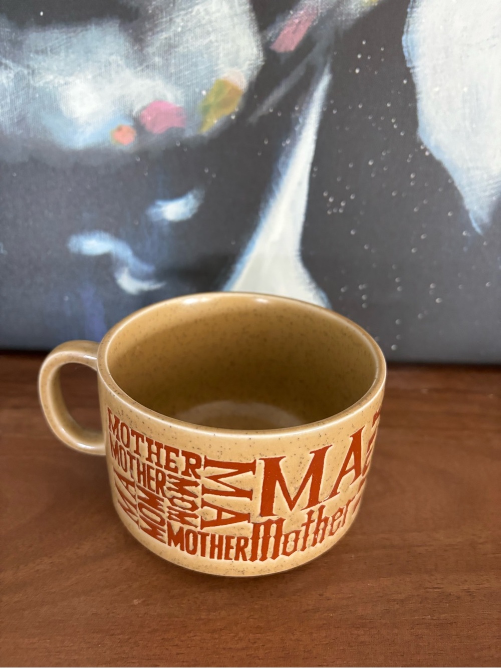 Rustic Tan 'Mother' Ceramic Coffee Mug